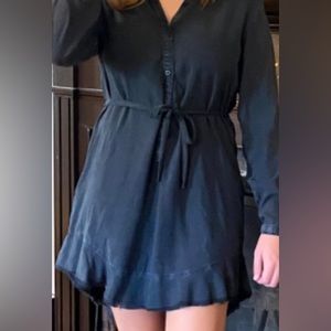 Bella Dahl - puffed long sleeve shirt dress with a tied waist (women’s medium)